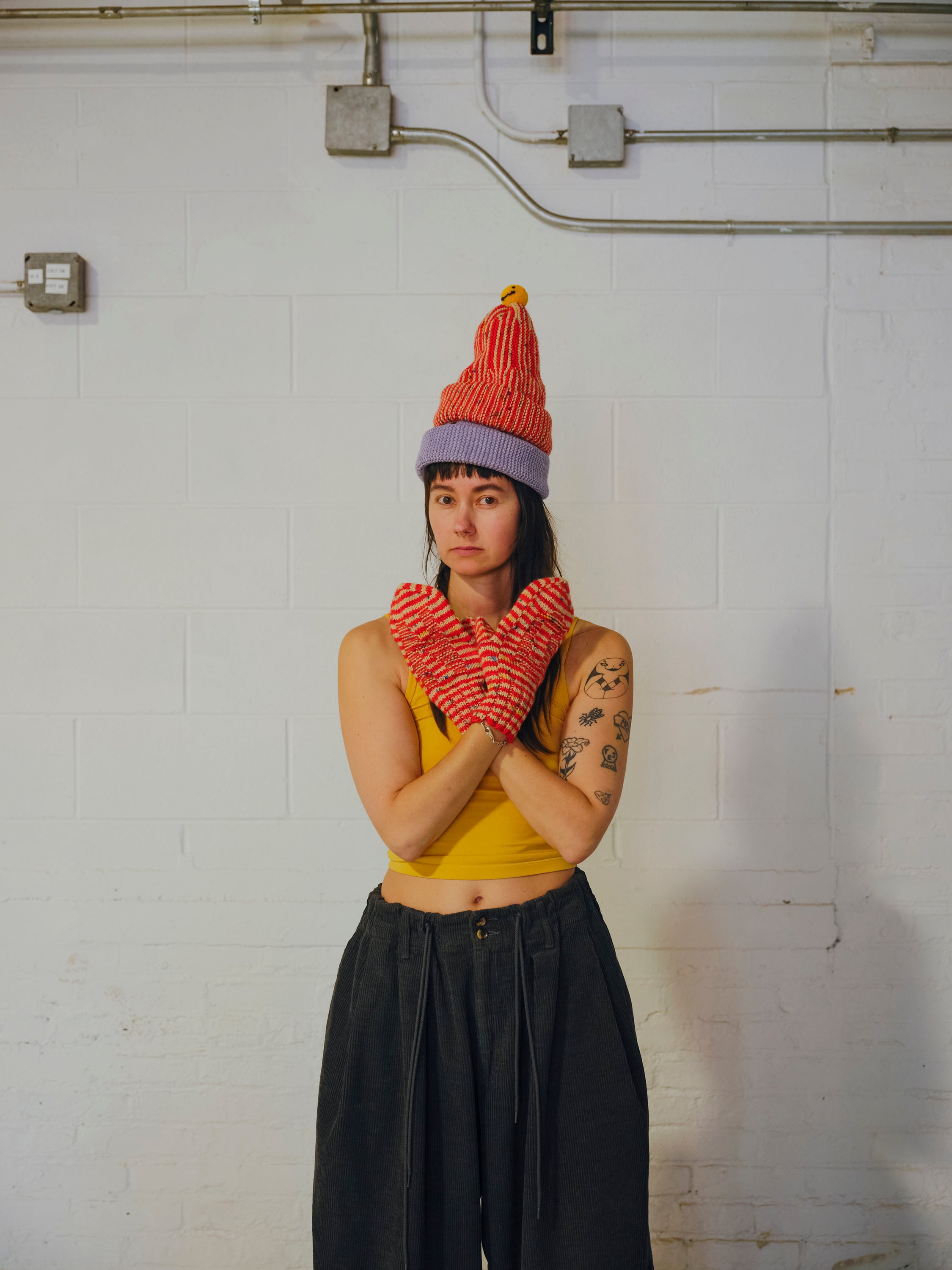 NO Mittens and Garter Stripe Hat Kit