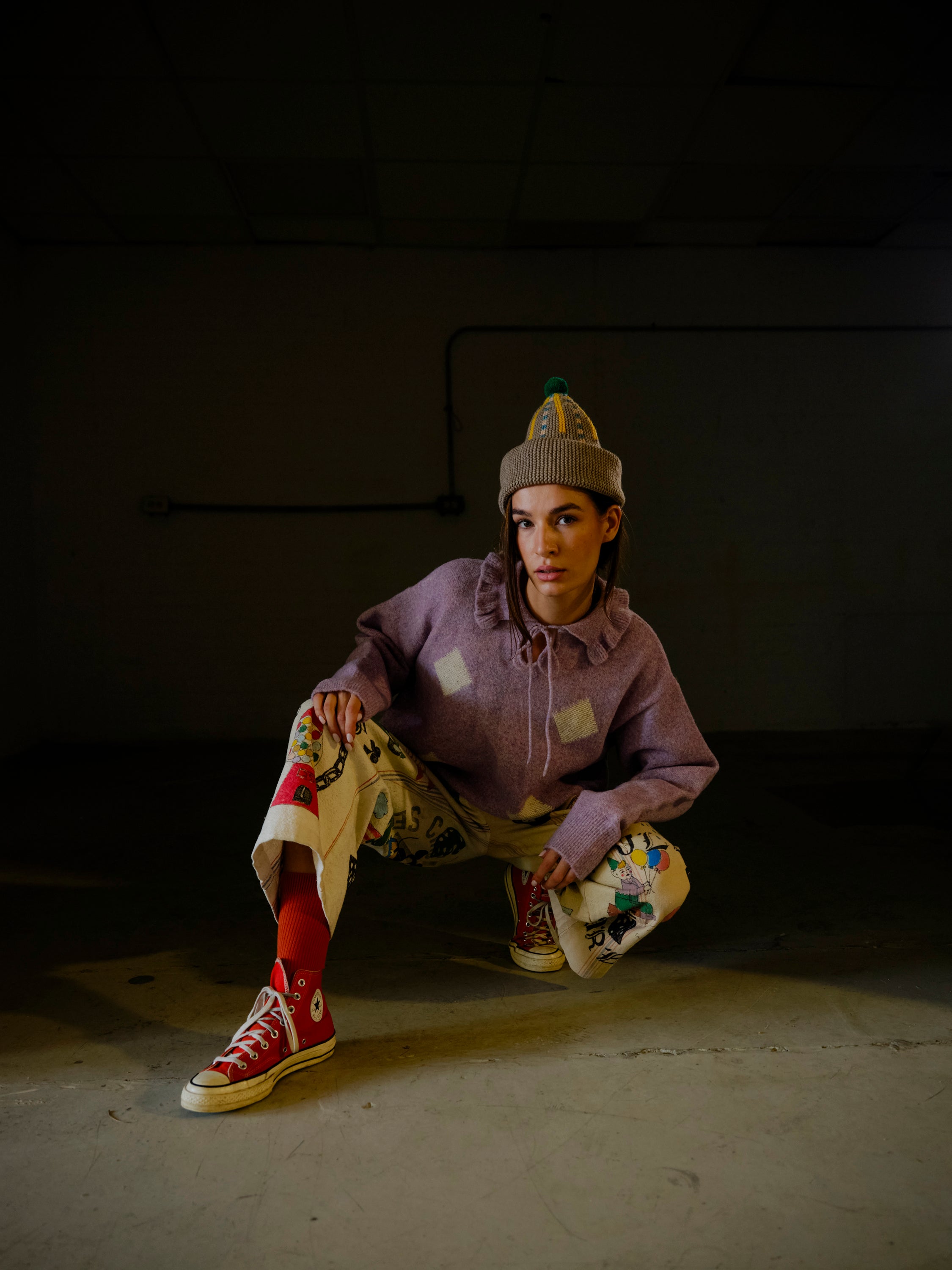 Lilac Harlequin Pullover