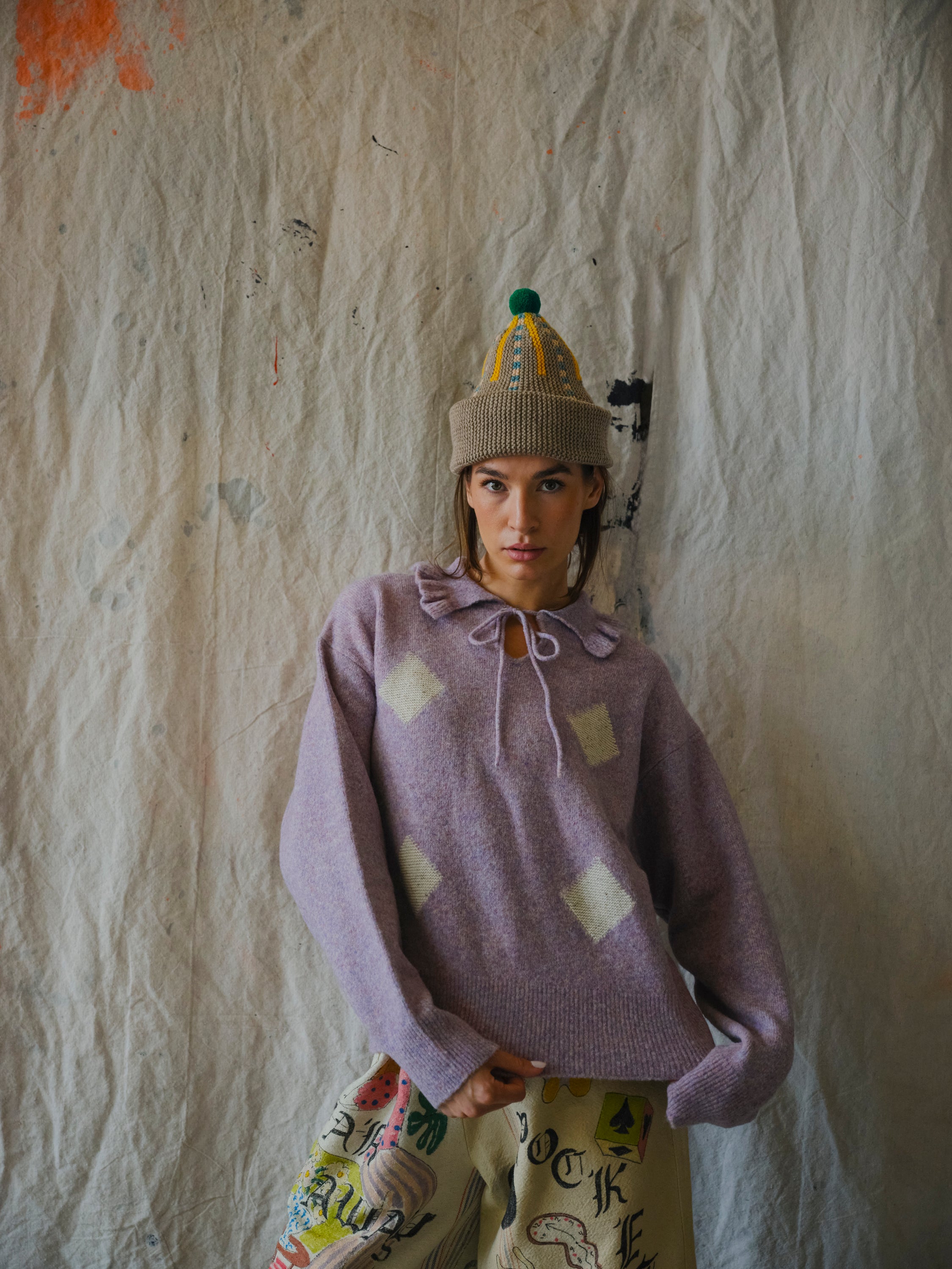 Lilac Harlequin Pullover