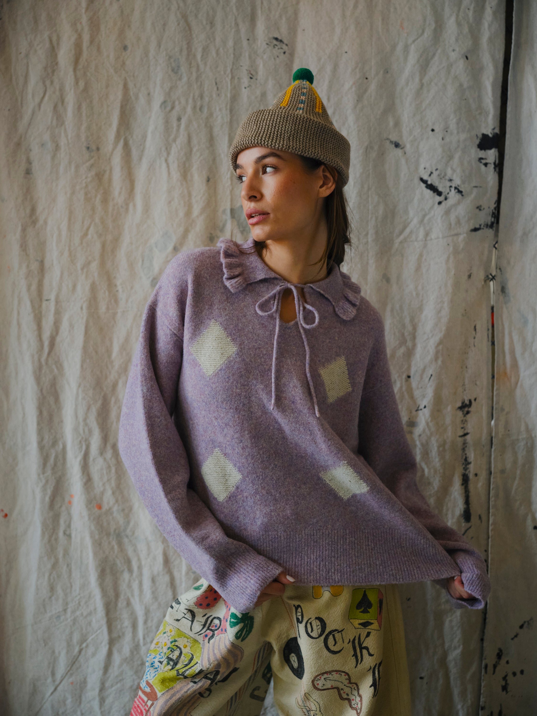 Lilac Harlequin Pullover