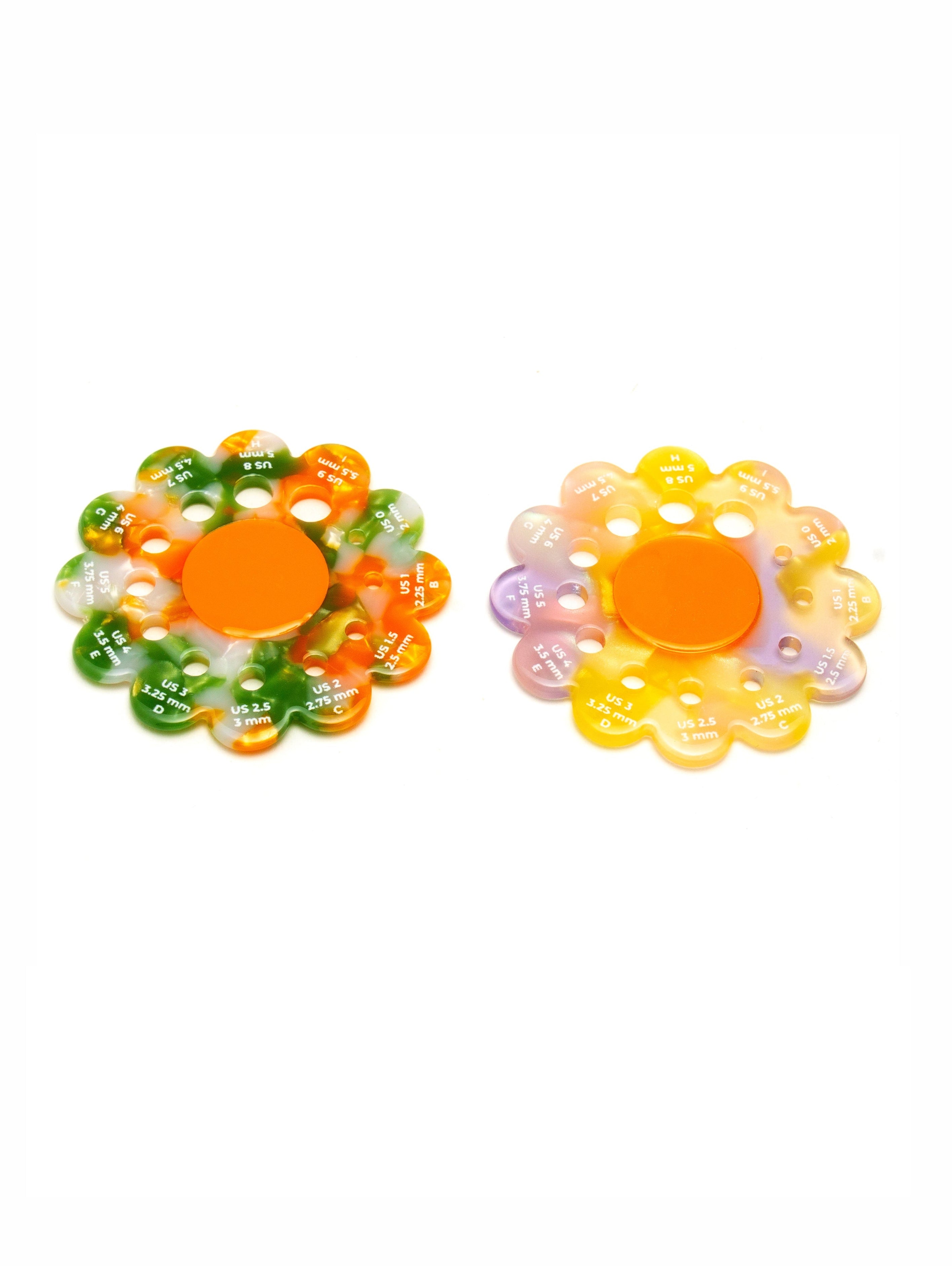 Flower Needle Gauge - Green + Orange
