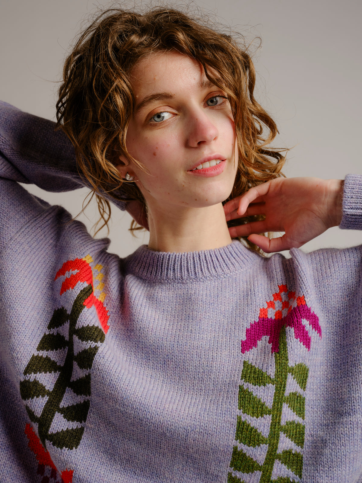 Cone Flower Sweater - Lilac