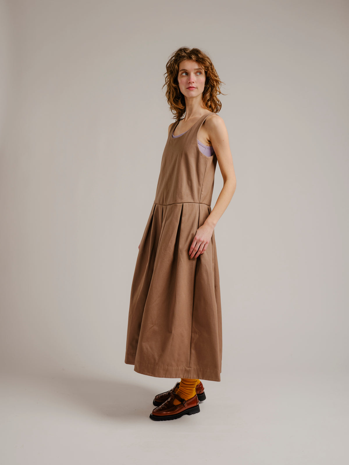 Edie Dress - Chestnut Twill