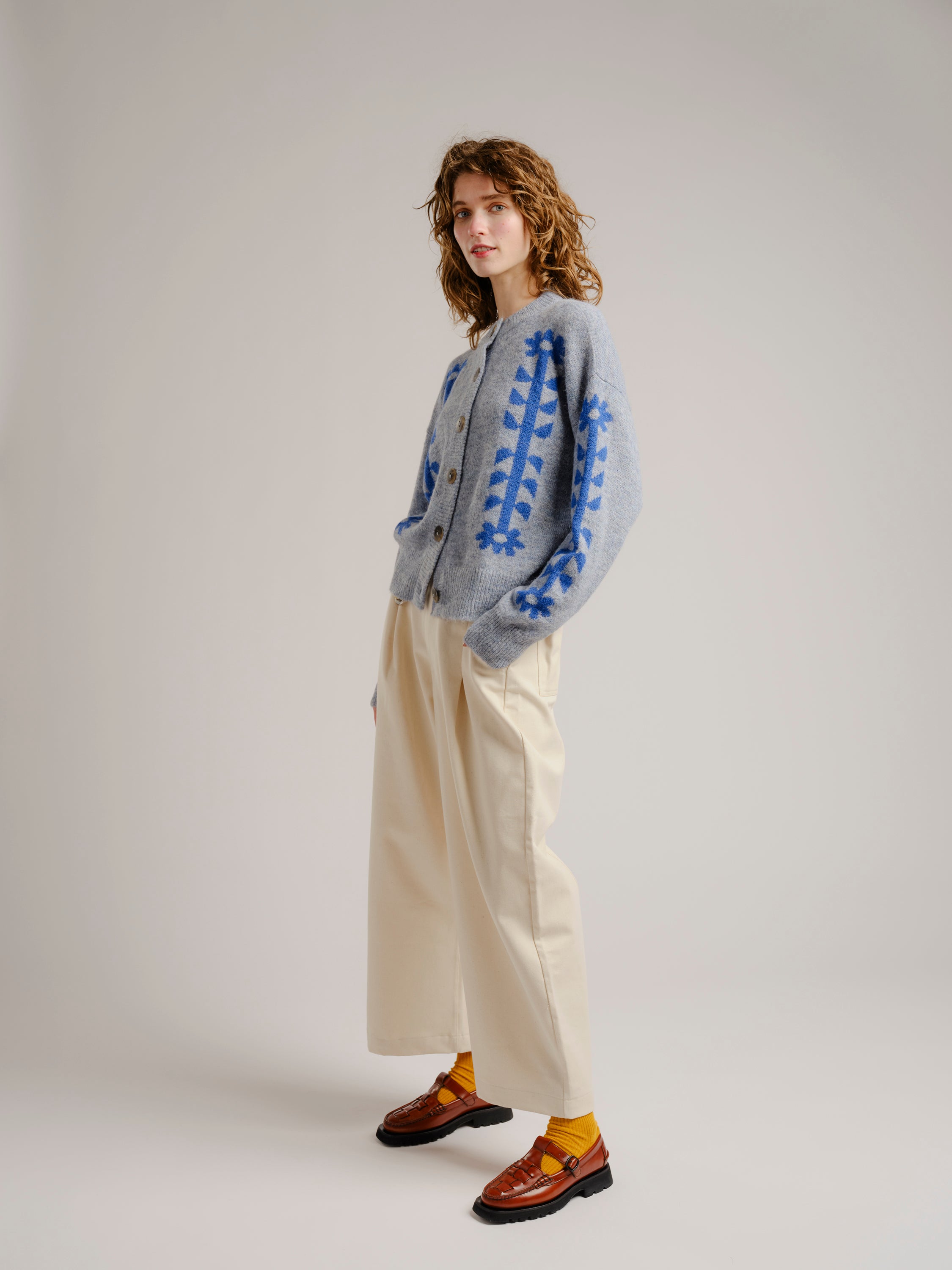 Flower Power Cardigan - Bluebell