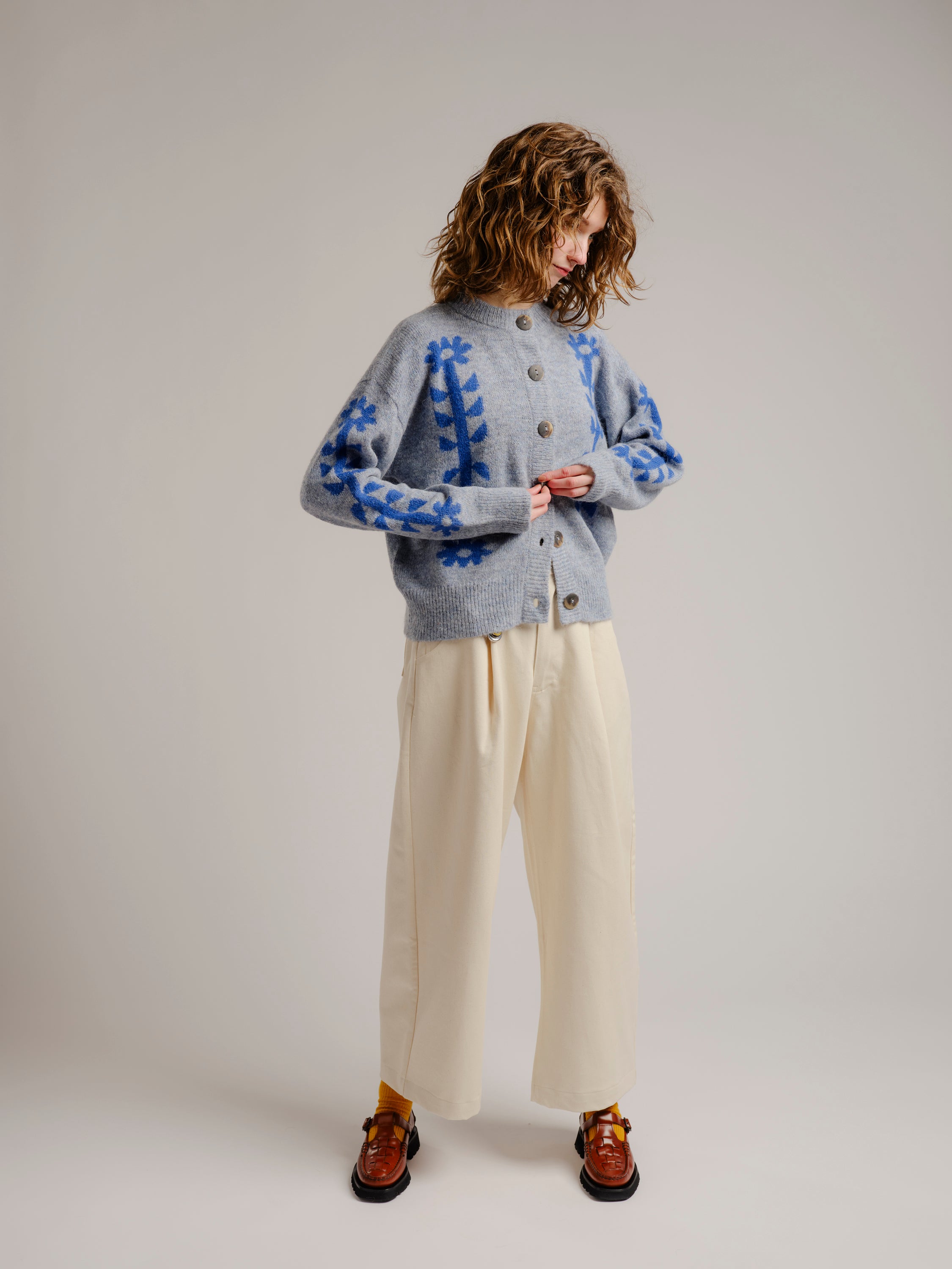 Flower Power Cardigan - Bluebell