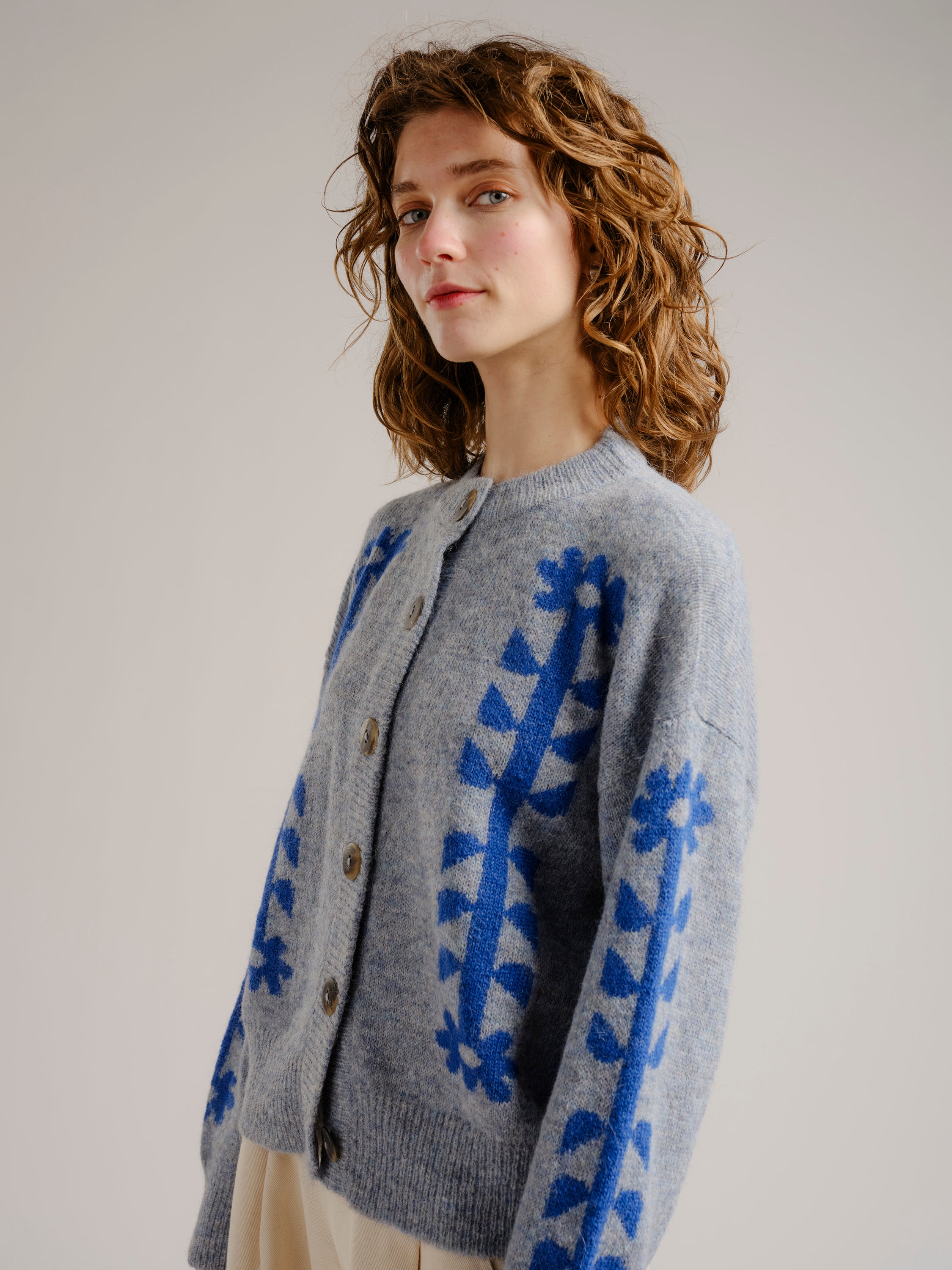 Flower Power Cardigan - Bluebell