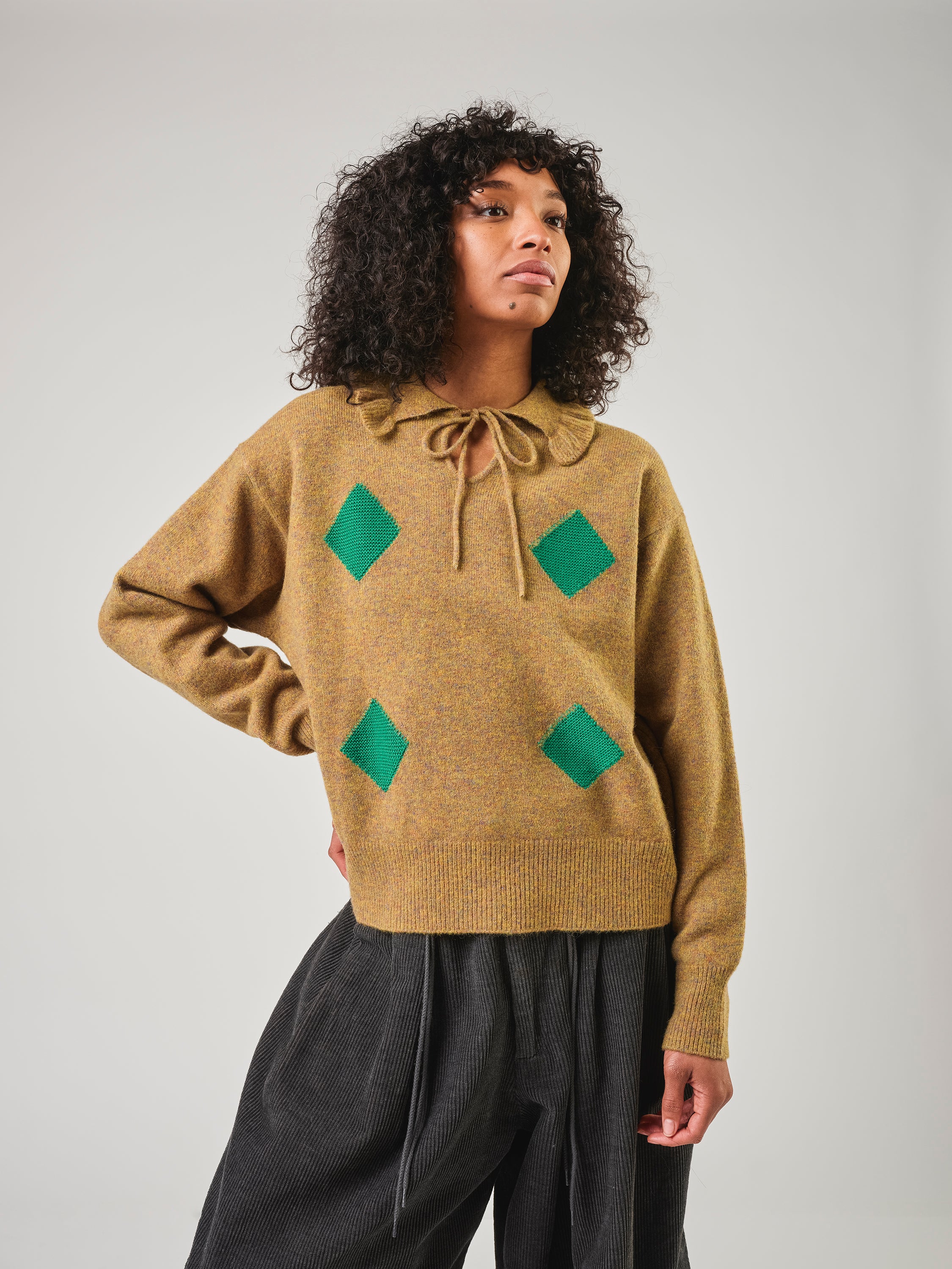 Moss Harlequin Pullover
