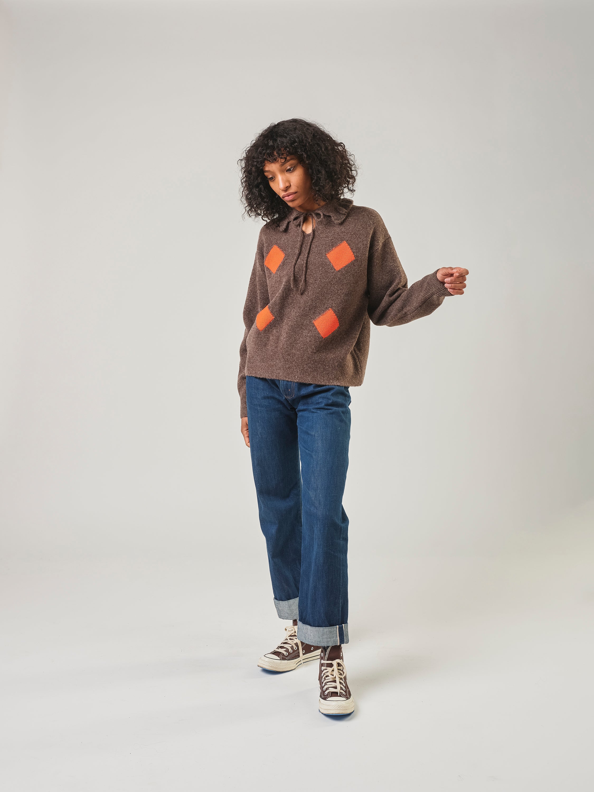 Walnut Harlequin Pullover