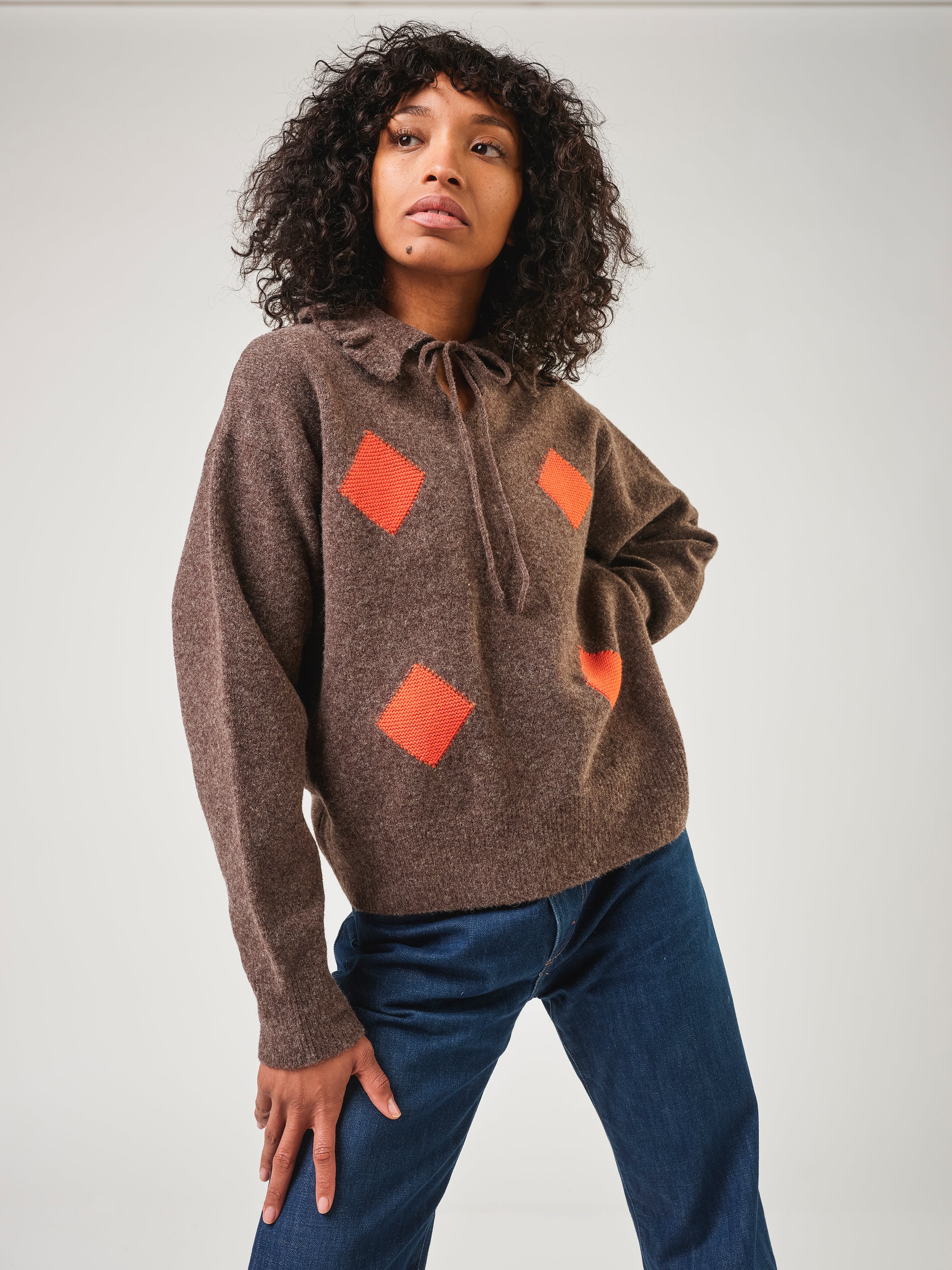 Walnut Harlequin Pullover