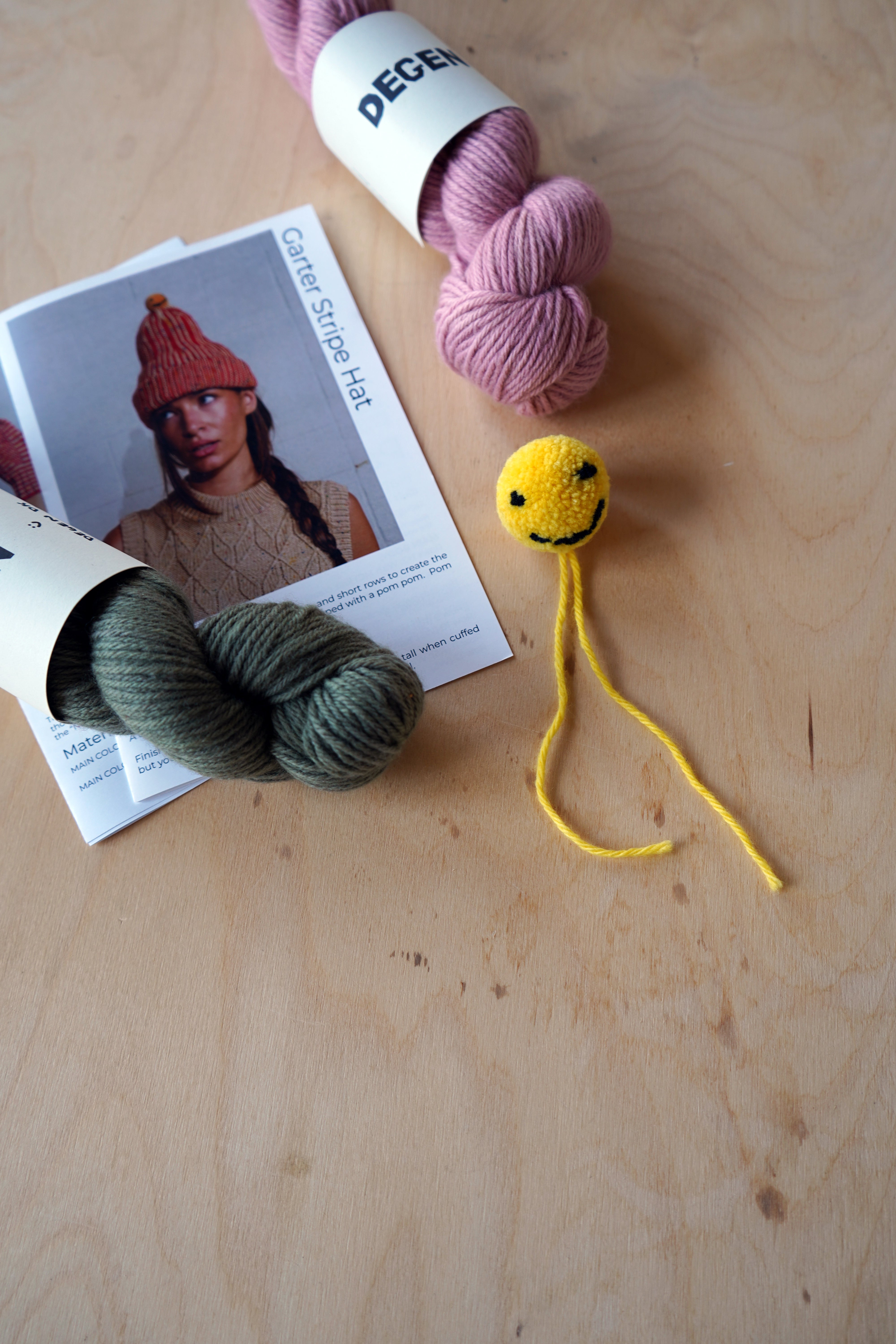 NO Mittens and Garter Stripe Hat Kit