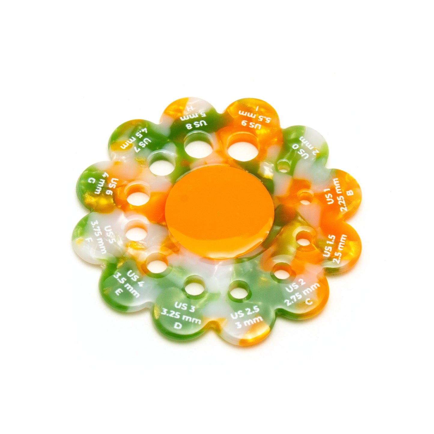 Flower Needle Gauge - Green + Orange