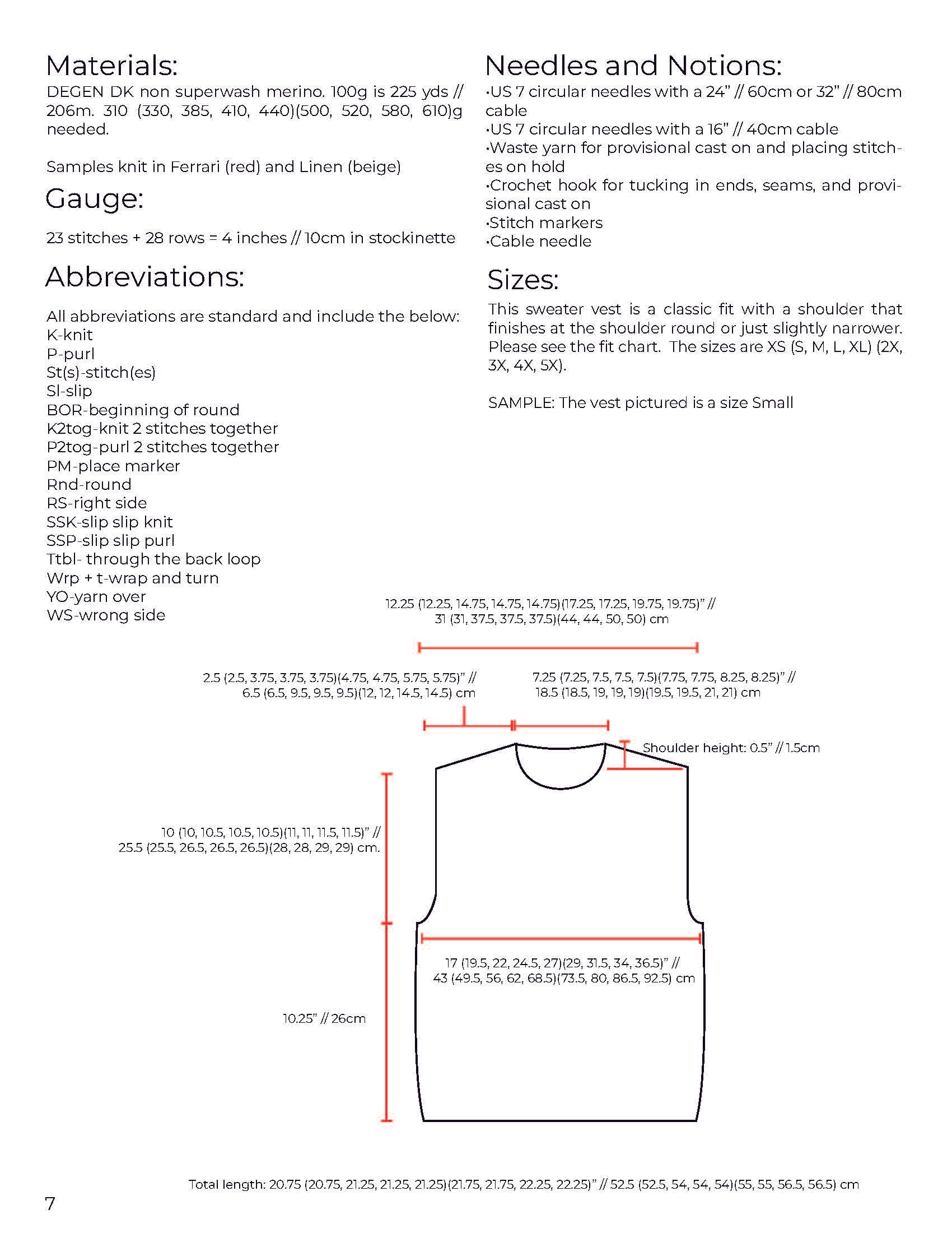 Harlequin Stitch Slipover Vest Pattern