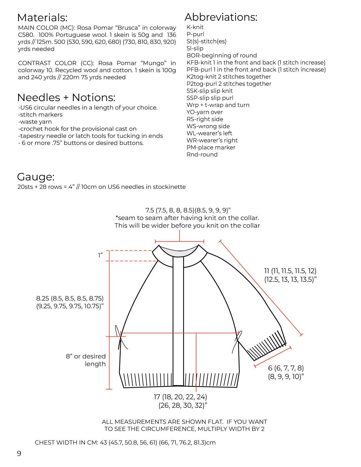 Key Cardigan Tee Pattern