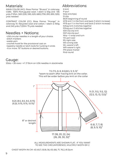 Key Cardigan Tee Pattern