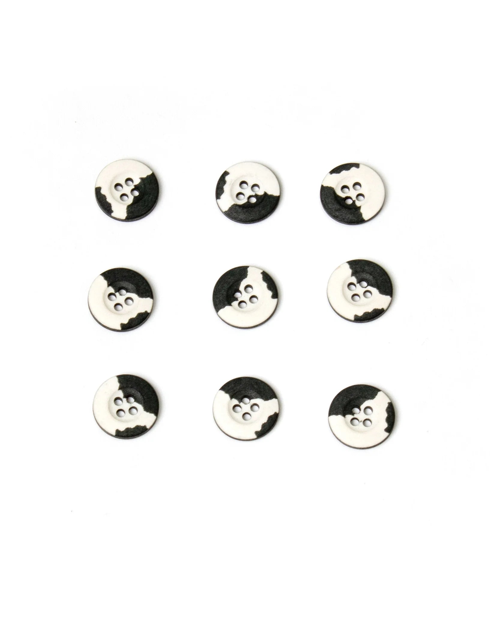 Cotton Off White and Dark Blue-Green Buttons 15mm