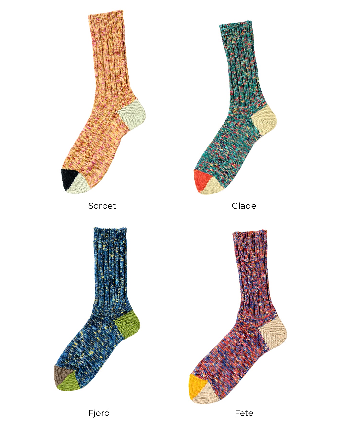 Cotton Split Toe Crew Socks - 3 Pair Pack