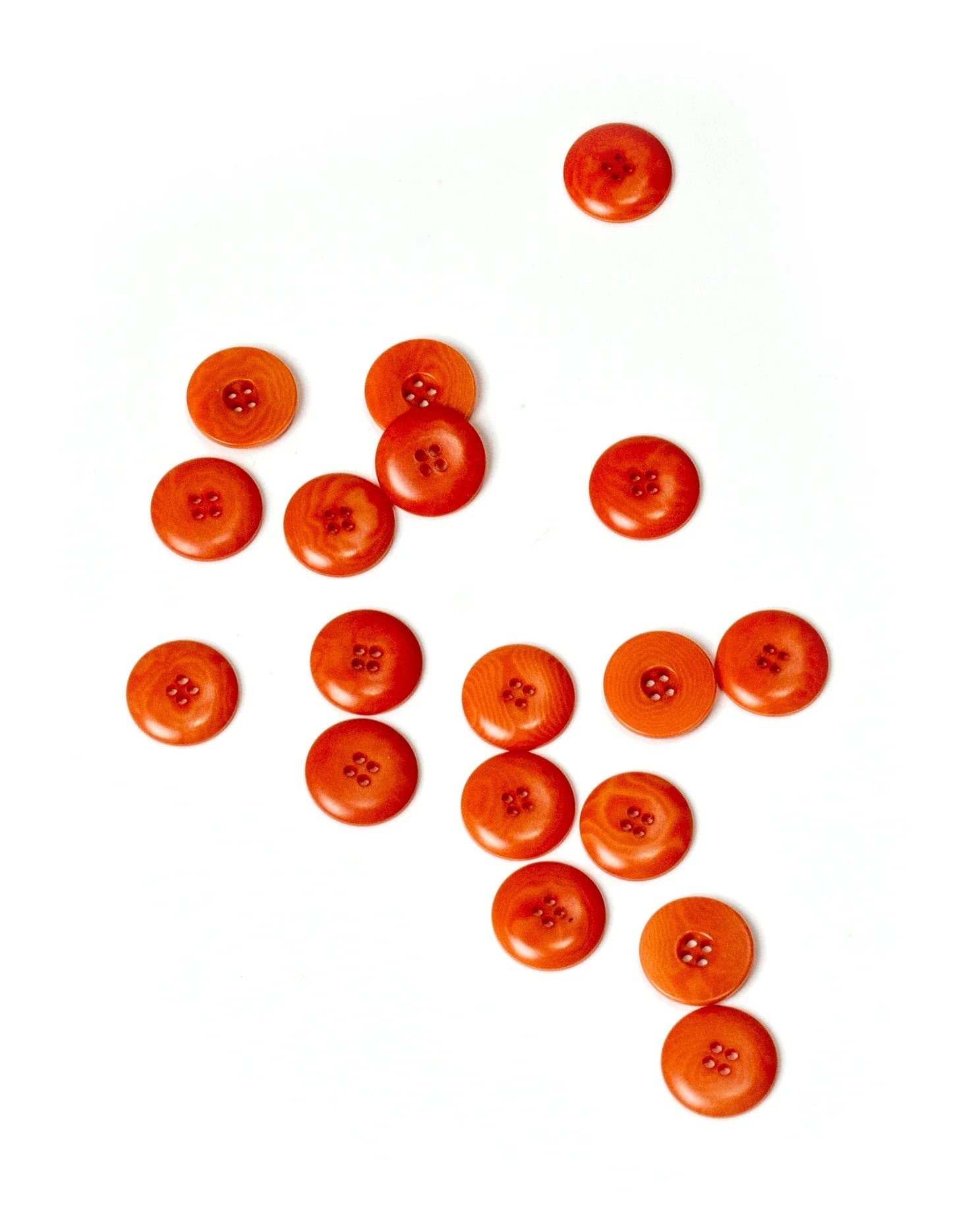 Four Hole Orange Corozo Buttons 15mm