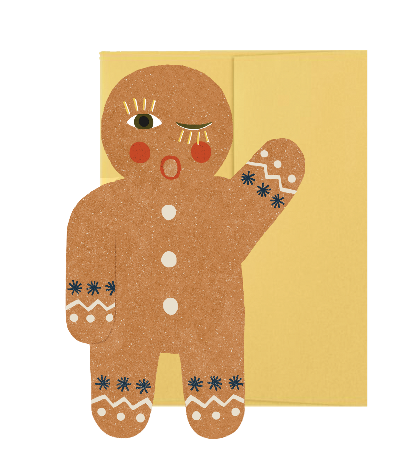 Gingerbread Man Holiday - Die Cut Card