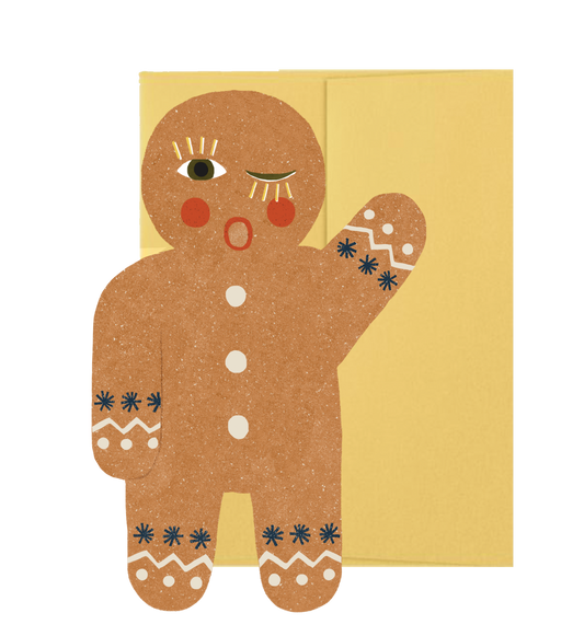 Gingerbread Man Holiday - Die Cut Card