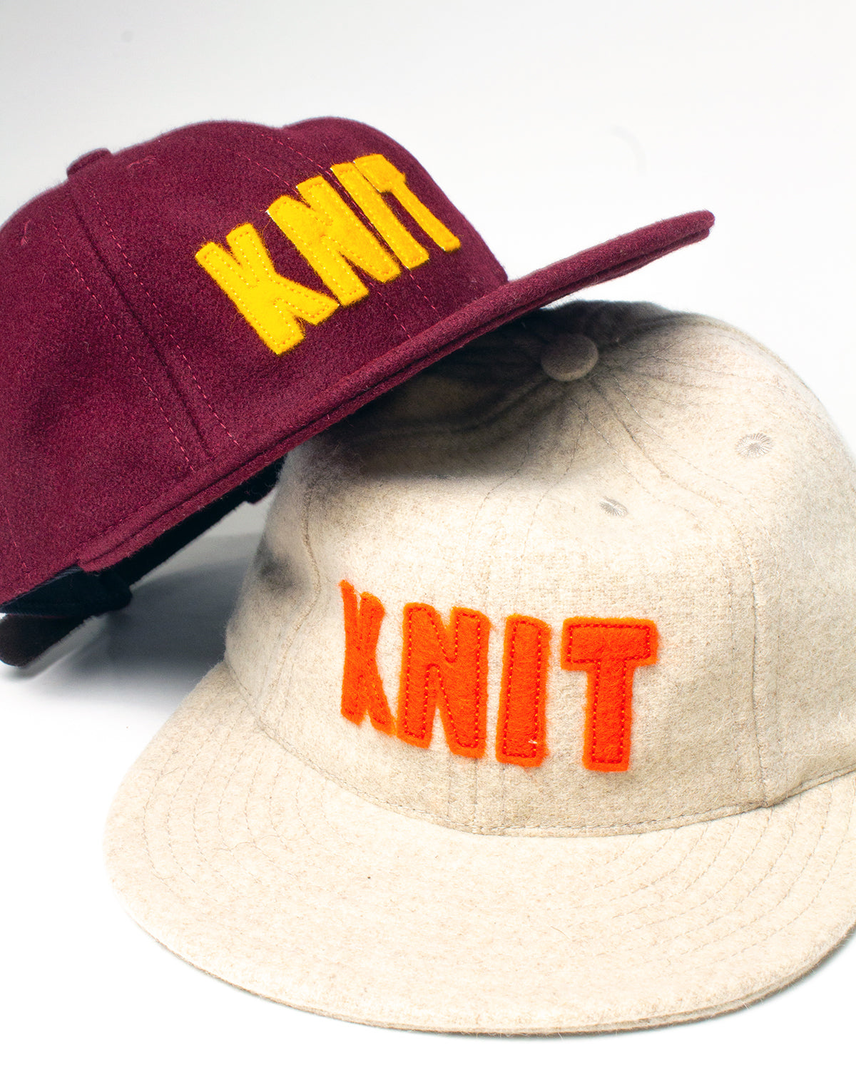 KNIT Vintage Wool Cap - Burgundy