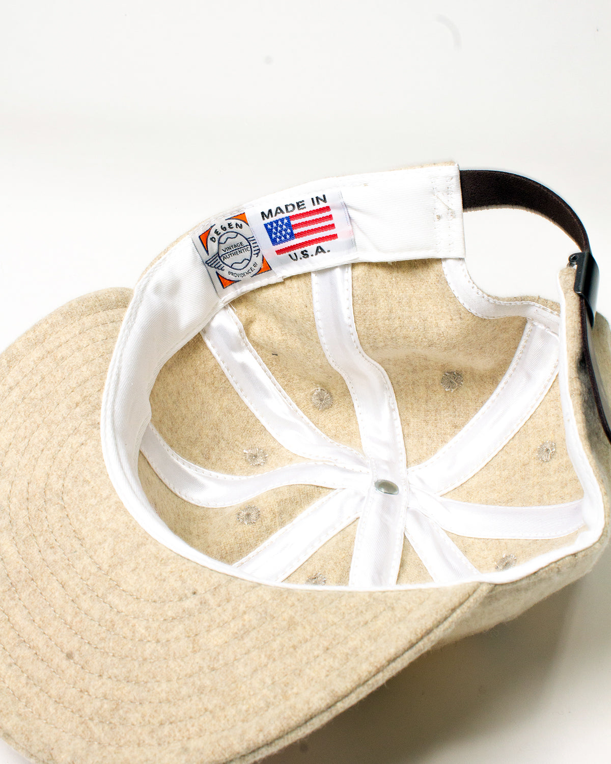 KNIT Vintage Wool Cap - Oatmeal + Orange