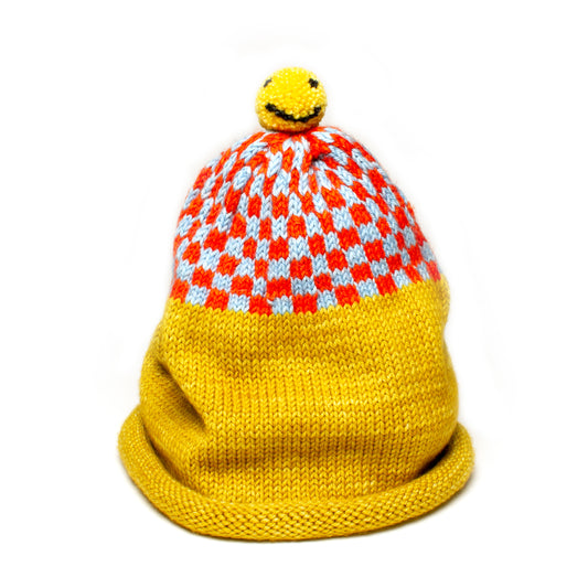 Checkered Happy Hat Pattern